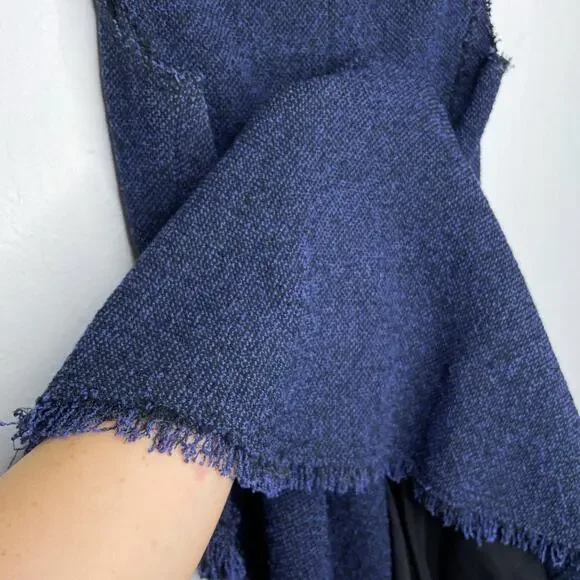 Rebecca Taylor Stretch Tweed Navy Combo Sleeveless Mini Sheath Dress 0 - Picture 11 of 16